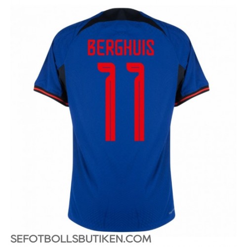 Nederländerna Steven Berghuis #11 Replika Borta matchkläder VM 2022 Korta ärmar